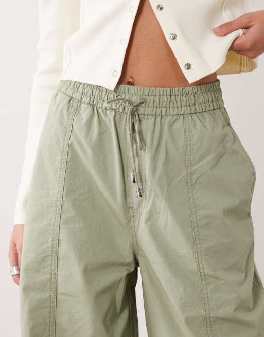 HUGO Blue Hutanda wide leg pants in light green, 3 of 5