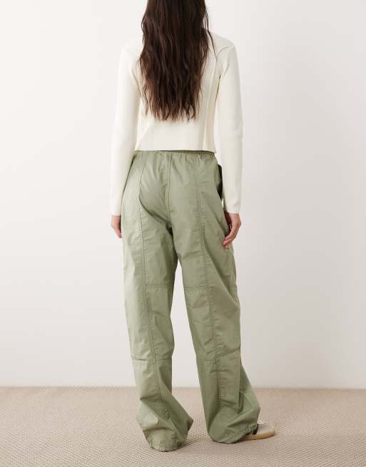 HUGO Blue Hutanda wide leg pants in light green, 5 of 5