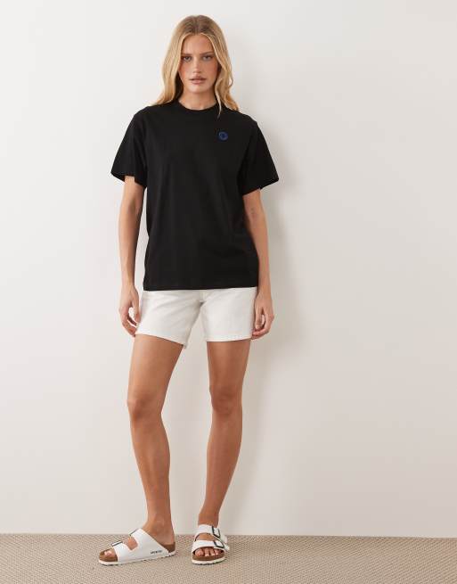 HUGO Blue icon logo t-shirt in black, 2 of 4