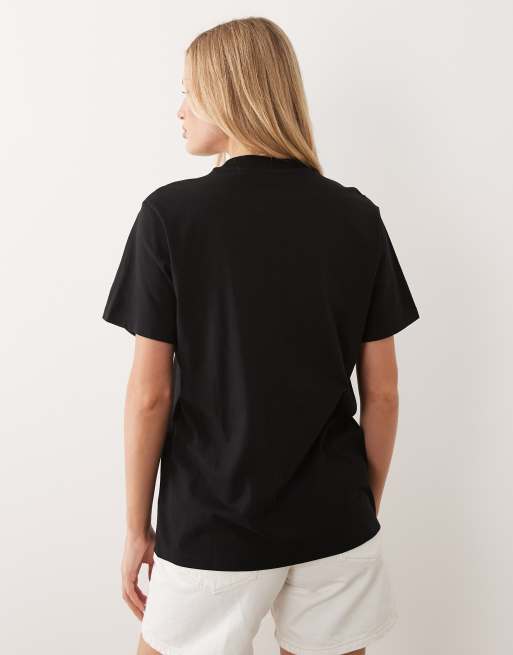 HUGO Blue icon logo t-shirt in black, 4 of 4