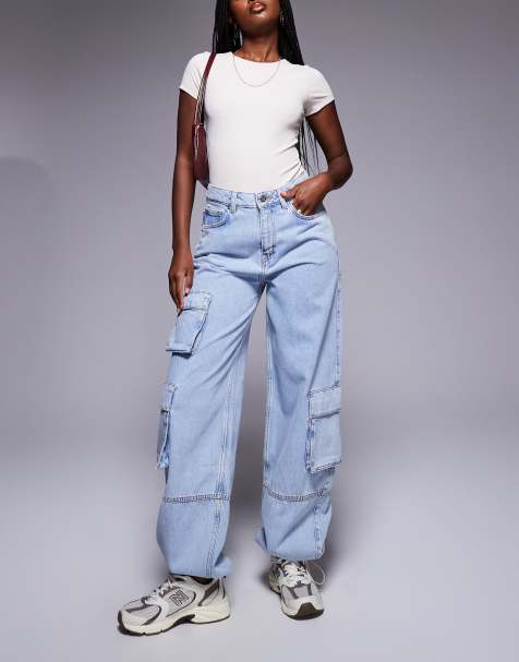 HUGO BLUE - Jeans cargo a palloncino lavaggio chiaro - view 1