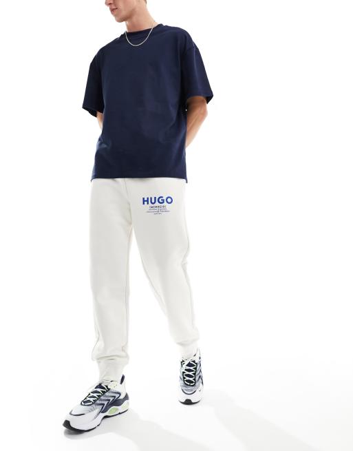 HUGO BLUE - Joggers vestibilità comoda bianchi