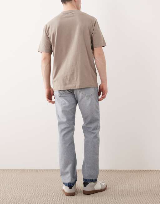 HUGO BLUE Jonah regular fit distressed denim jeans in light blue, 3 of 5