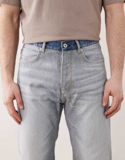 HUGO BLUE Jonah regular fit distressed denim jeans in light blue, 4 of 5