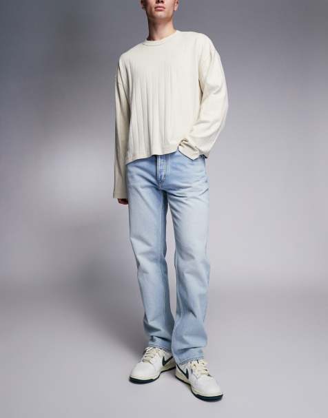HUGO BLUE Jonah straight fit jeans in light wash blue - view 1