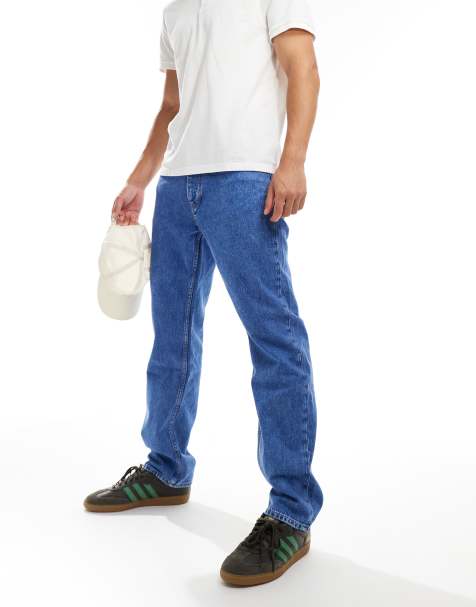 HUGO Blue jonah straight leg denim jeans in midwash blue - view 1