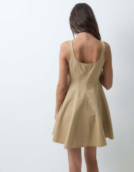 HUGO Blue kademe a-line dress in beige, 4 of 5