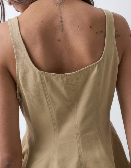 HUGO Blue kademe a-line dress in beige, 5 of 5