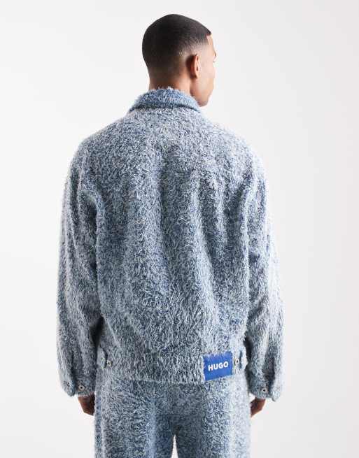 HUGO BLUE – Kirkby – Flauschige Loose-Fit-Jeansjacke in hellblauer Waschung, Kombiteil, 3 von 5