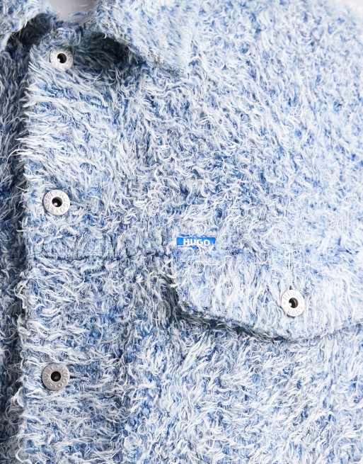 HUGO BLUE – Kirkby – Flauschige Loose-Fit-Jeansjacke in hellblauer Waschung, Kombiteil, 5 von 5