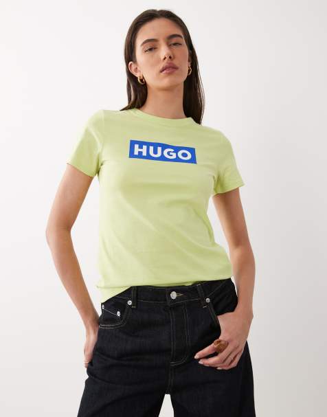 HUGO Blue – Klassisches T-Shirt in Grün mit Box-Logo - view 1