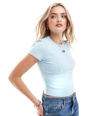 HUGO Blue - Knapp geschnittenes T-Shirt in Blau