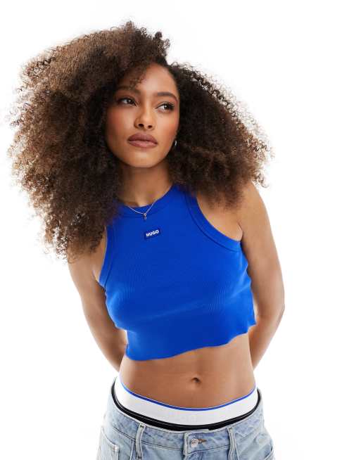 HUGO BLUE – Knapp geschnittenes Tanktop in Blau