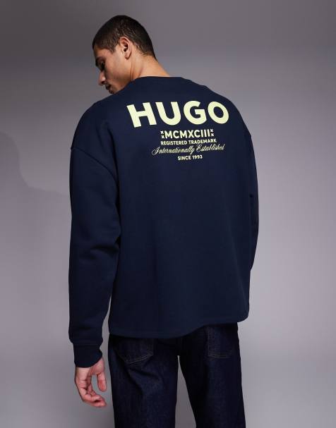 HUGO Blue - Langærmet mørkeblå T-shirt - view 1