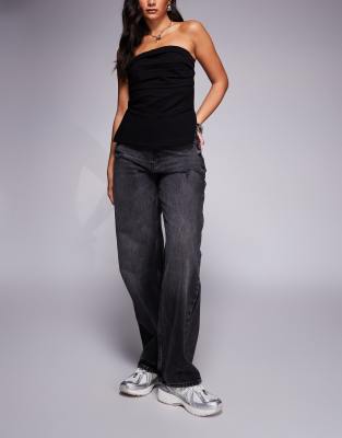 HUGO Blue - Leni - Jeans in Schwarz mit geradem Bein