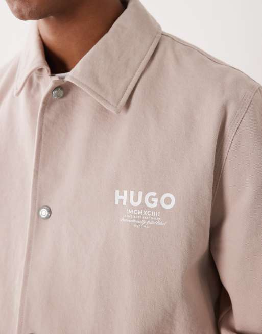 HUGO Blue lightweight coach jacket in light purple, 3 of 5