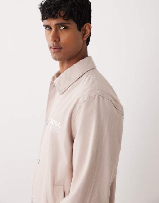 HUGO Blue lightweight coach jacket in light purple, 4 of 5