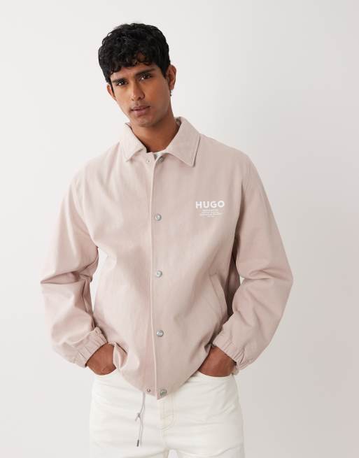 HUGO Blue lightweight coach jacket in light purple, 5 of 5
