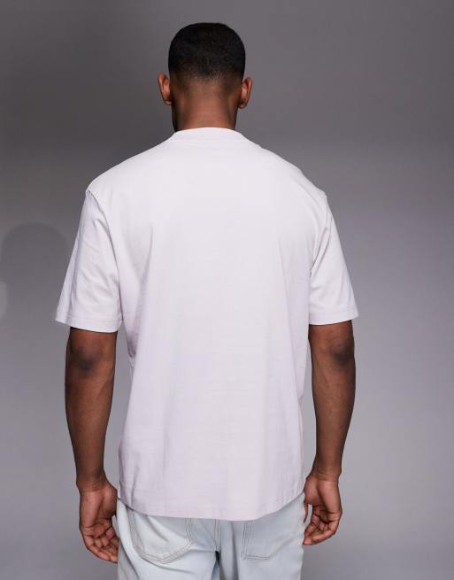 HUGO Blue – Ljuslila t-shirt i bomullsjersey med logga, 3 av 5