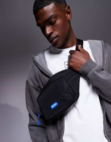 HUGO BLUE logo bumbag in black - view 1