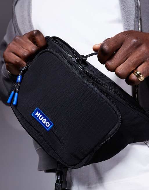 HUGO BLUE logo fanny pack in black | ASOS