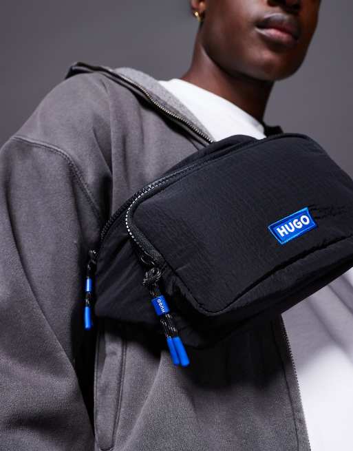 HUGO BLUE logo fanny pack in black | ASOS