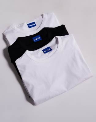 Lot de 3 t-shirts - Taupe, blanc et - Hugo Blue - Modalova