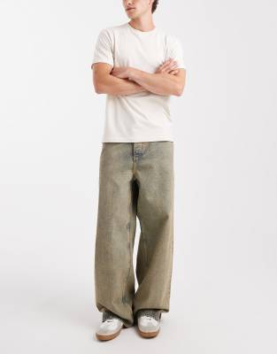 Hugo Blue HUGO BLUE Mason loose baggy fit jeans in mid blue vintage wash