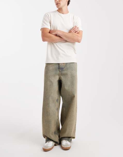 HUGO BLUE Mason loose baggy fit jeans in mid blue vintage wash - view 1