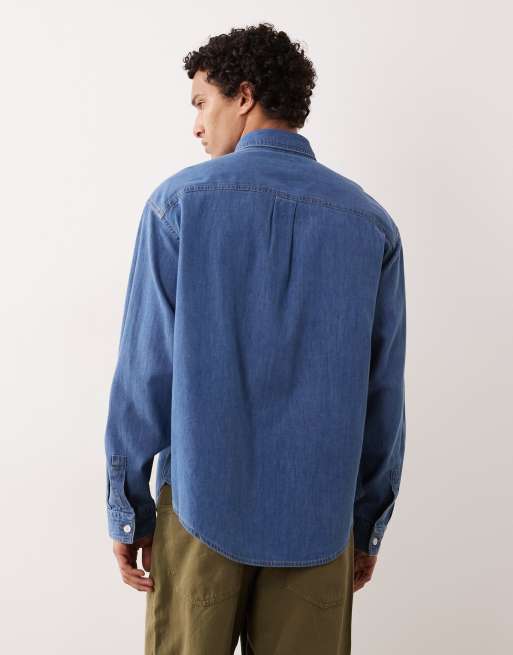 HUGO Blue – Mellanblå jeansskjorta, 5 av 5