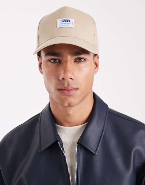 HUGO Blue - Merk - Cappello con visiera beige medio con etichetta del logo - view 1