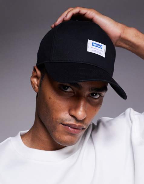 HUGO BLUE Merk label logo baseball cap in black - view 1