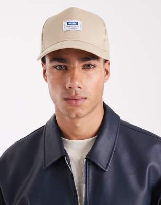 Hugo Blue HUGO BLUE Merk label logo baseball cap in medium beige-Neutral