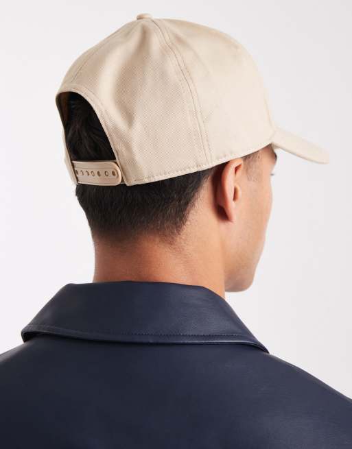 HUGO Blue Merk label logo baseball cap in medium beige
