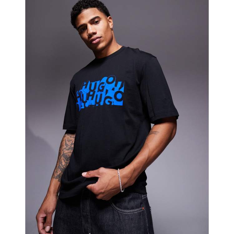 Hugo Nafralo Tシャツ NAFRALO T-shirt with accent print brand HUGO BLUE