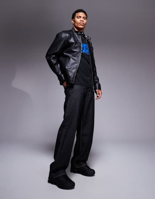 HUGO BLUE Nafralo scattered logo t-shirt in black ASOS