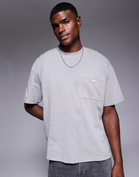 HUGO BLUE Naimos pocket detail t-shirt in black