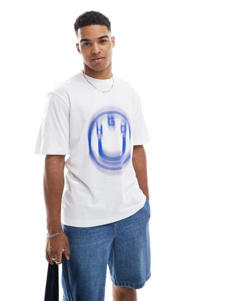Hugo Blue - Nalax - Hvid T-shirt med grafisk print - view 1