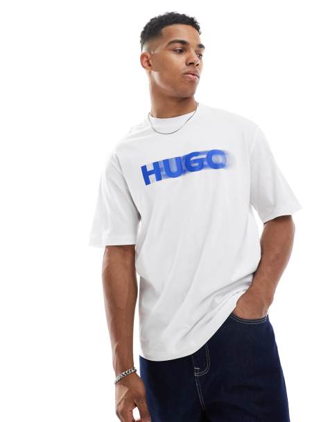 HUGO Blue - Nalax - T-shirt met logoprint in wit - view 1