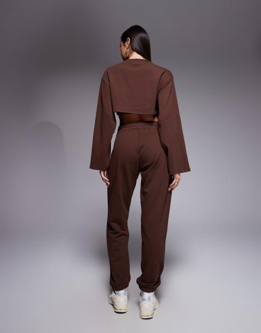 Hugo Blue Naleisy co-ord joggers in brown, 2 of 5