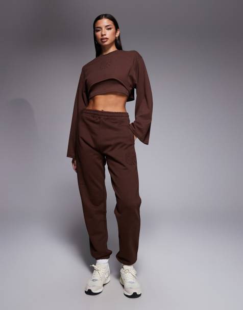 HUGO Blue - Naleisy - Joggingbroek in bruin, deel van co-ord set - view 1