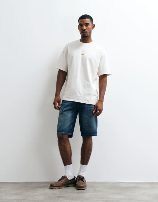 HUGO Blue Nalono t-shirt à imprimé au dos en écru, 3 de 10