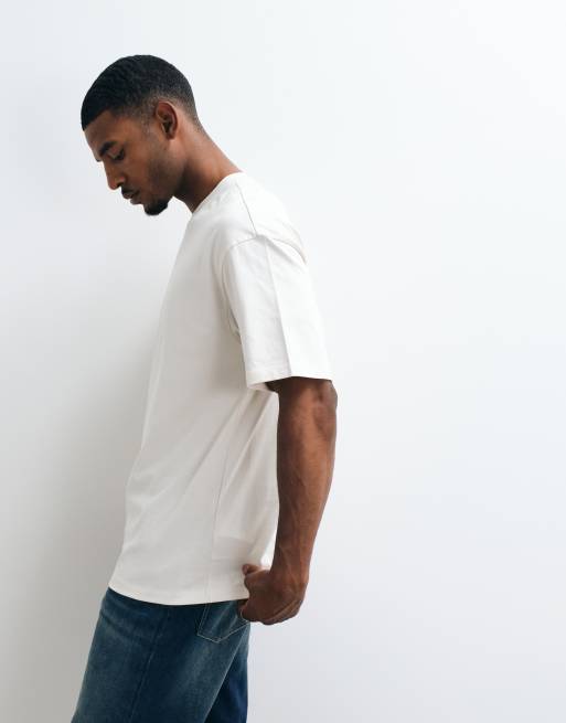 HUGO Blue Nalono t-shirt à imprimé au dos en écru, 4 de 10