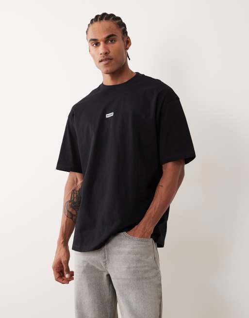 Hugo Blue Nalono t-shirt in black, 3 of 5