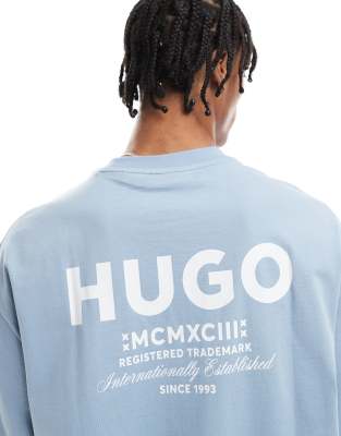 Hugo Blue Nalono T-shirt In Blue