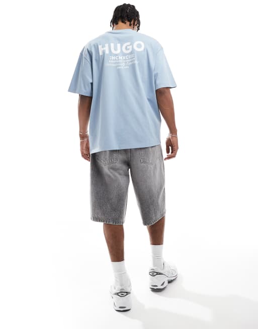 Hugo Blue Nalono t-shirt in blue, 4 of 4