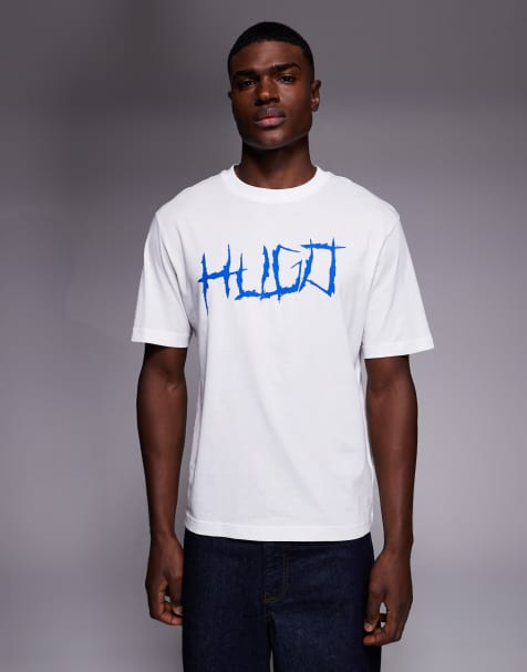 HUGO Blue – Namerix – Vit t-shirt med logga på bröstet - view 1