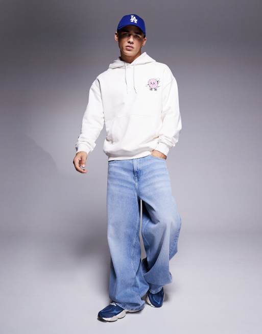 HUGO BLUE – Namiko – Kapuzenpullover in gebrochenem Weiß mit Donut-Print, 2 von 4