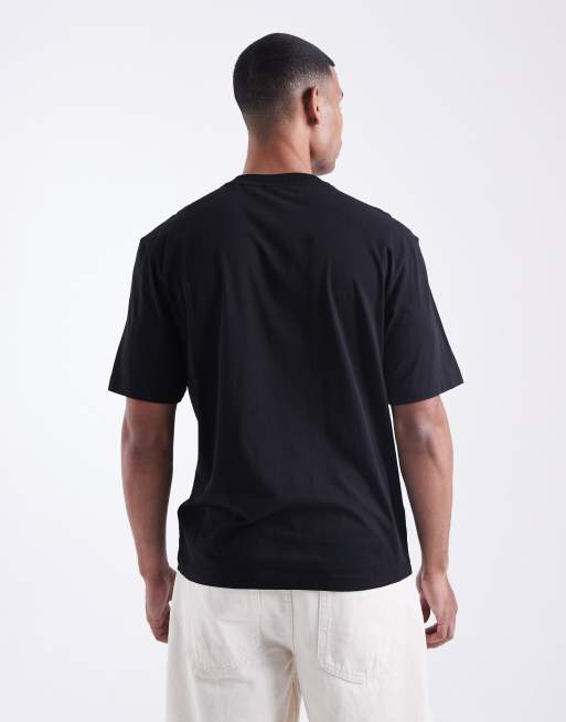 HUGO Blue - Napolux - Sort T-shirt med sløret firkantet logoprint, 3 af 5