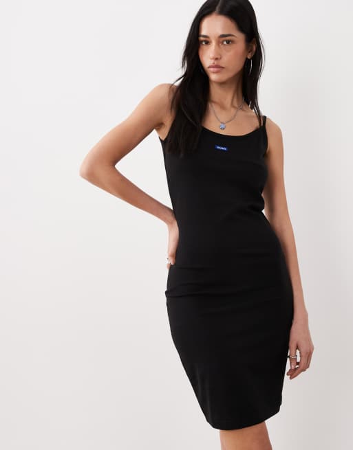 HUGO Blue - Narya - Sort bodycon-kjole med bokslogo, 2 af 4